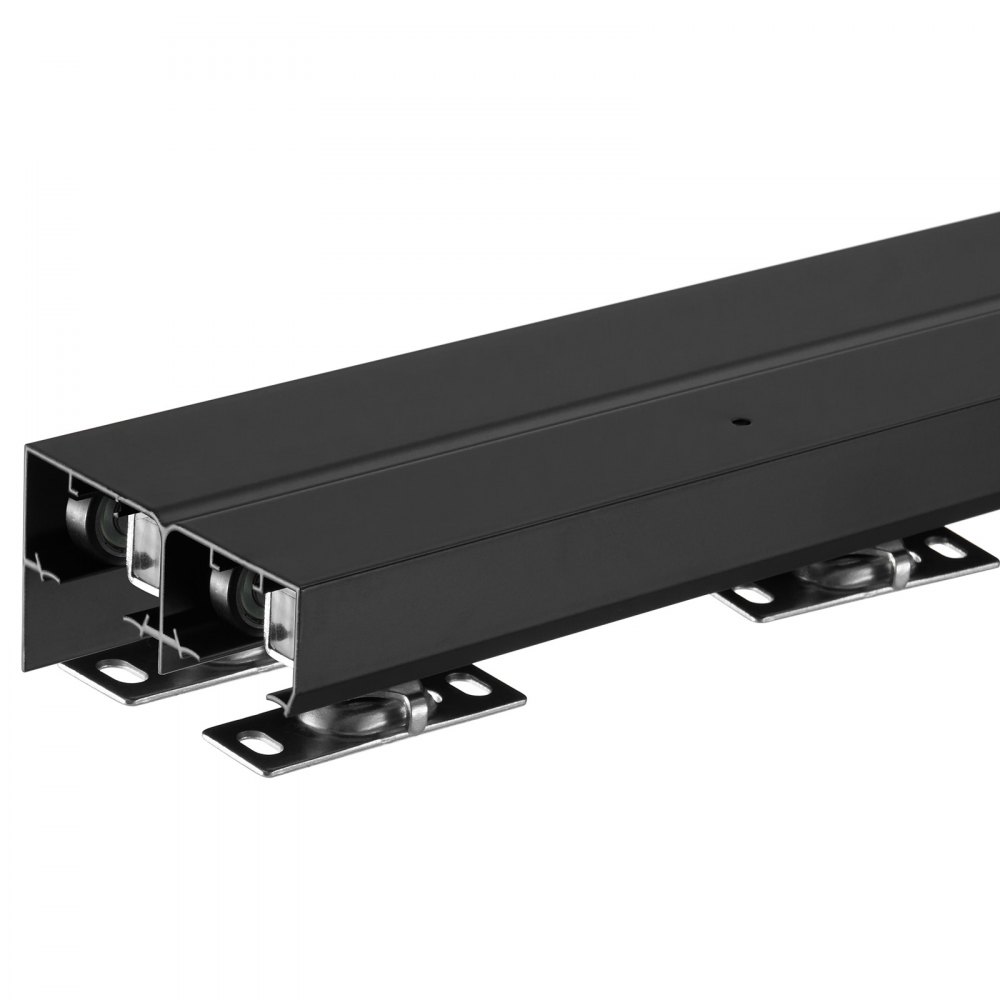 VEVOR Schiebetür-Beschlagschienensatz Schiebetürsystem 2438 mm, Doppelschienen Schiebetürsystem aus Aluminiumlegierung, passende Türbreite 1232 mm x 2, Schiebetürbeschlag 68 kg belastbar