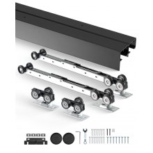 VEVOR Schiebetür-Schienensatz Hardware Doppelschienen 2438mm Schiebetürsystem