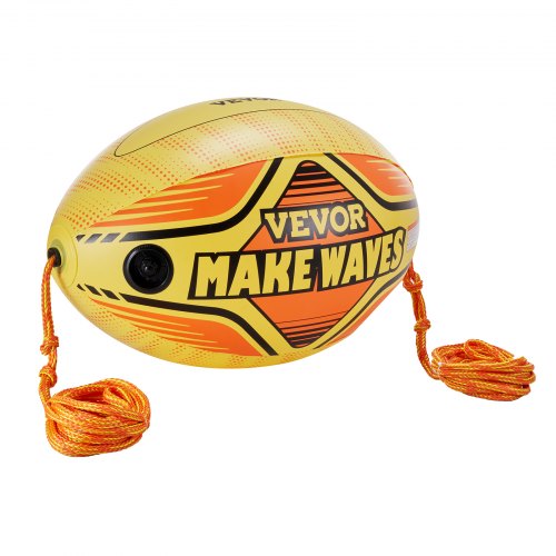 VEVOR Booster Ball Towable Tube Rope Performance Ball, Aufblasbare Bälle aus verdicktem PVC für Bootfahren und Wassersport – mit Seil mit hoher Zugfestigkeit und Geschwindigkeits-Sicherheitsventil