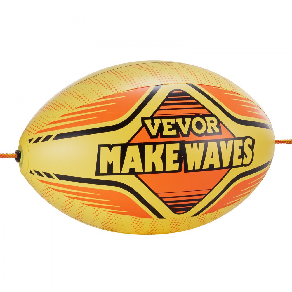 VEVOR Booster Ball Towable Tube Rope Performance Ball, Aufblasbare Bälle aus verdicktem PVC für Bootfahren und Wassersport – mit Seil mit hoher Zugfestigkeit und Geschwindigkeits-Sicherheitsventil