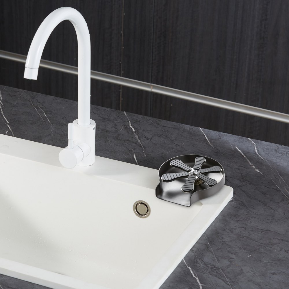 VEVOR Glasspüler, Becherspüler, 10 Löcher, 360° drehbar, Edelstahl