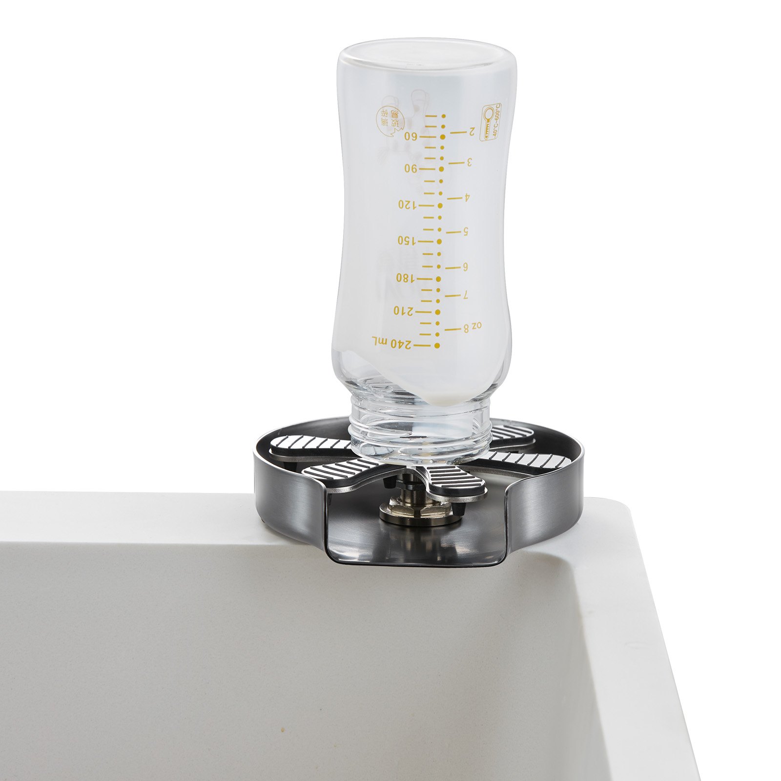 VEVOR Glasspüler, Becherspüler, 10 Löcher, 360° drehbar, Edelstahl