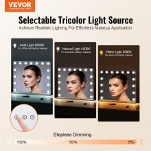 VEVOR Hollywood Schminkspiegel Kosmetikspiegel USB-Wandhalterung 580x458mm Weiß