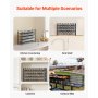 VEVOR 4-stöckiges Gewürzregal Gewürzhalter mit 36 leeren Gewürzgläser & Gestell & Gewürzetiketten & Trichter-Komplettset, Gewürz-Organizer für Küchen Schrank Speisekammer (463 x 118 x 282 mm)