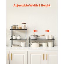 VEVOR 2-stufiges Gewürzregal Schrank-Organizer Thekenregal Lagerregal Schwarz