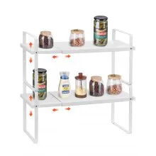 VEVOR 2-stufiges Gewürzregal Schrank-Organizer Thekenregal Lagerregal Weiß