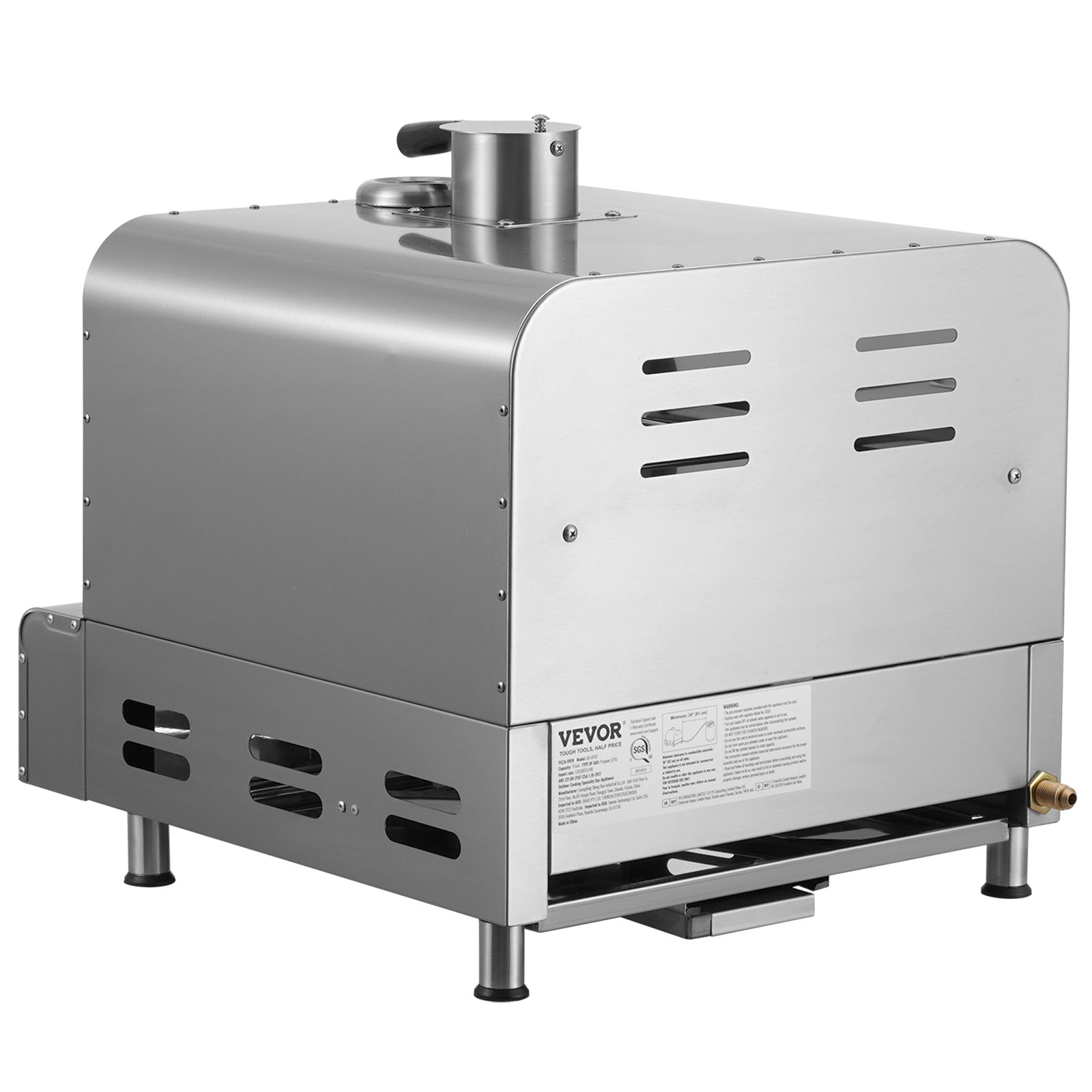 VEVOR 11" Outdoor-Pizzaofen, tragbarer Gasofen, 430 Edelstahl, für Camping