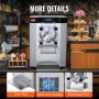 VEVOR Kommerzielle Eiscreme-Maschine, 12 L/h Einzelgeschmacksrichtung Arbeitsplatten-Eiscrememaschine für Hartes Servieren, 4,5 L Edelstahlzylinder, LED-Panel, Automatische Vorkühlung mit Reinigung