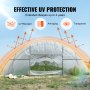 VEVOR Gewächshausfolie 3,66 x 15 m Tunnelfolie aus PE Polyethylenfolie Frühbeetfolie Plastikfolie Gartenfolie gewebeplane transparent Gewächshausplane als Sonnenschutz und staubdichte Wände in Gärten