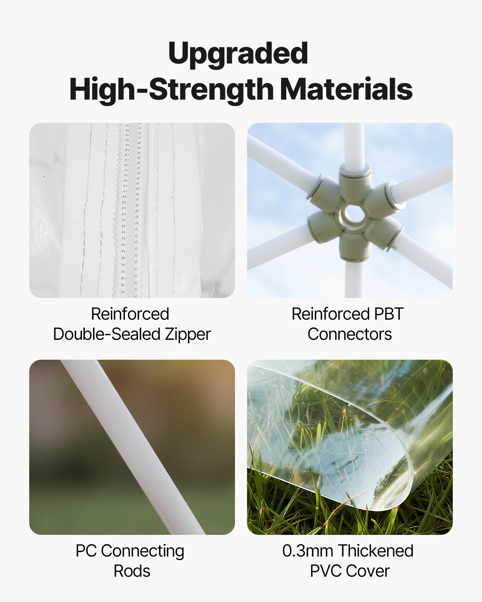 VEVOR Garden Dome Tent, 3.6 x 2.2 m Outdoor Clear Bubble Tent for 4-7 Person, Weatherproof Geodesic Dome Greenhouse with Window, PVC Igloo Tents for Backyard Patios Camping Party Wedding