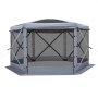 VEVOR Pop-up-Pavillon, 3,6x3,6x2,2 m, großes 6-seitiges Campingzelt mit abnehmbarem Dach & Tragetasche, Partyzelt, Sonnenschutz für 8-10 Personen, für Garten, Hof & Terrasse