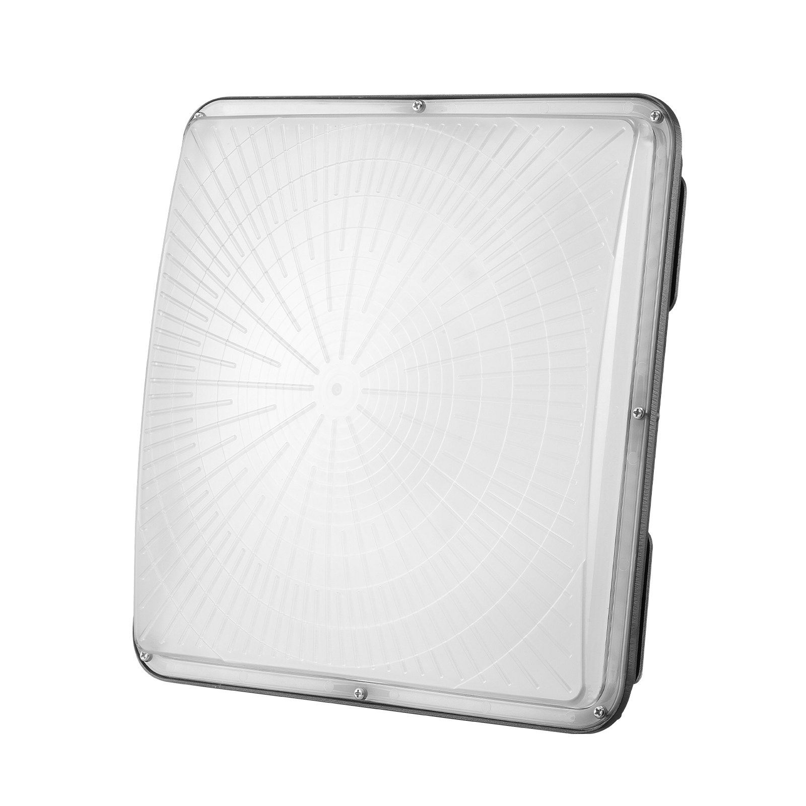 VEVOR 4er-Pack LED-Überdachungsleuchten, 150 W, 16500 lm, 5000 K Tageslicht, gewerbliche industrielle Überdachungsleuchten für den Außenbereich, 12,4 x 12,4 Zoll Oberflächenmontage-Deckenbeleuchtung für Tankstelle, Lager, Garage, Straße, Geschäft, IP65