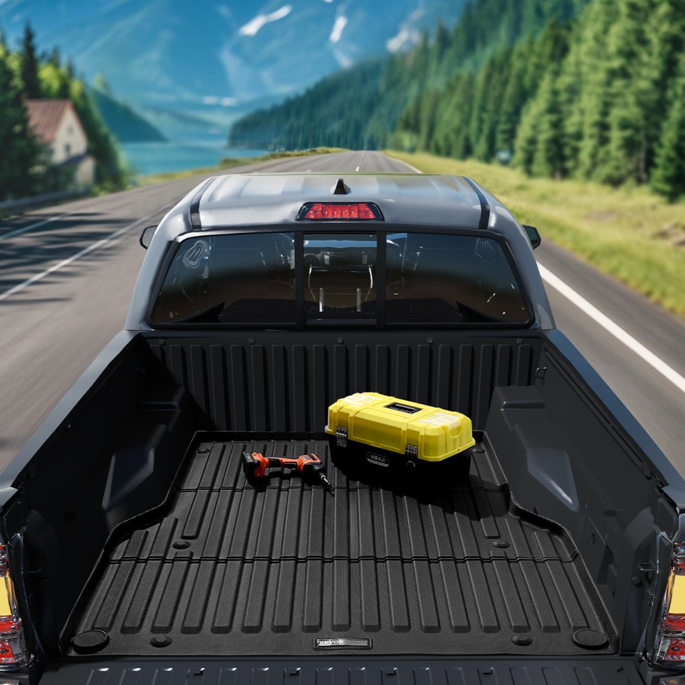 VEVOR Ladeflächenmatte für Lkw kompatibel mit Toyota Tacoma 2005–2023, TPE-Ladeflächenmatte für Lkw 1520 x 1360 x 45 mm Ladeflächen, schwarze dicke Matratze, Ideal für den Transport von Waren