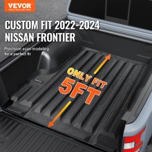 VEVOR Ladeflächenmatte Nissan Frontier 2022–2024 TPE-Ladeflächenschutz Schwarz