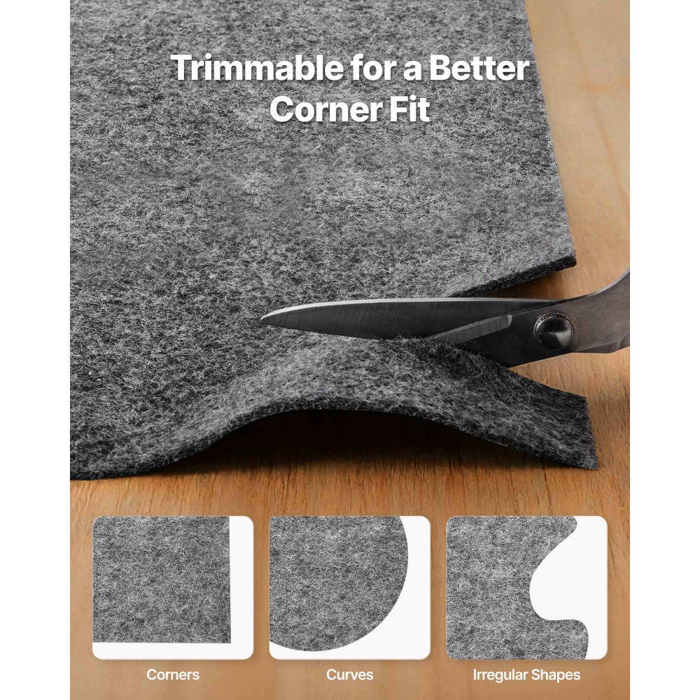 VEVOR Teppichunterlage, Antirutschmatte 2743,2 x 3657,6 x 3 mm, Teppichstopper Zuschneidbar aus Polyester & TPR mit Gummipad, Rutschfest & Wasserfest, Universal für Alle Böden, Schublade & Kofferraum