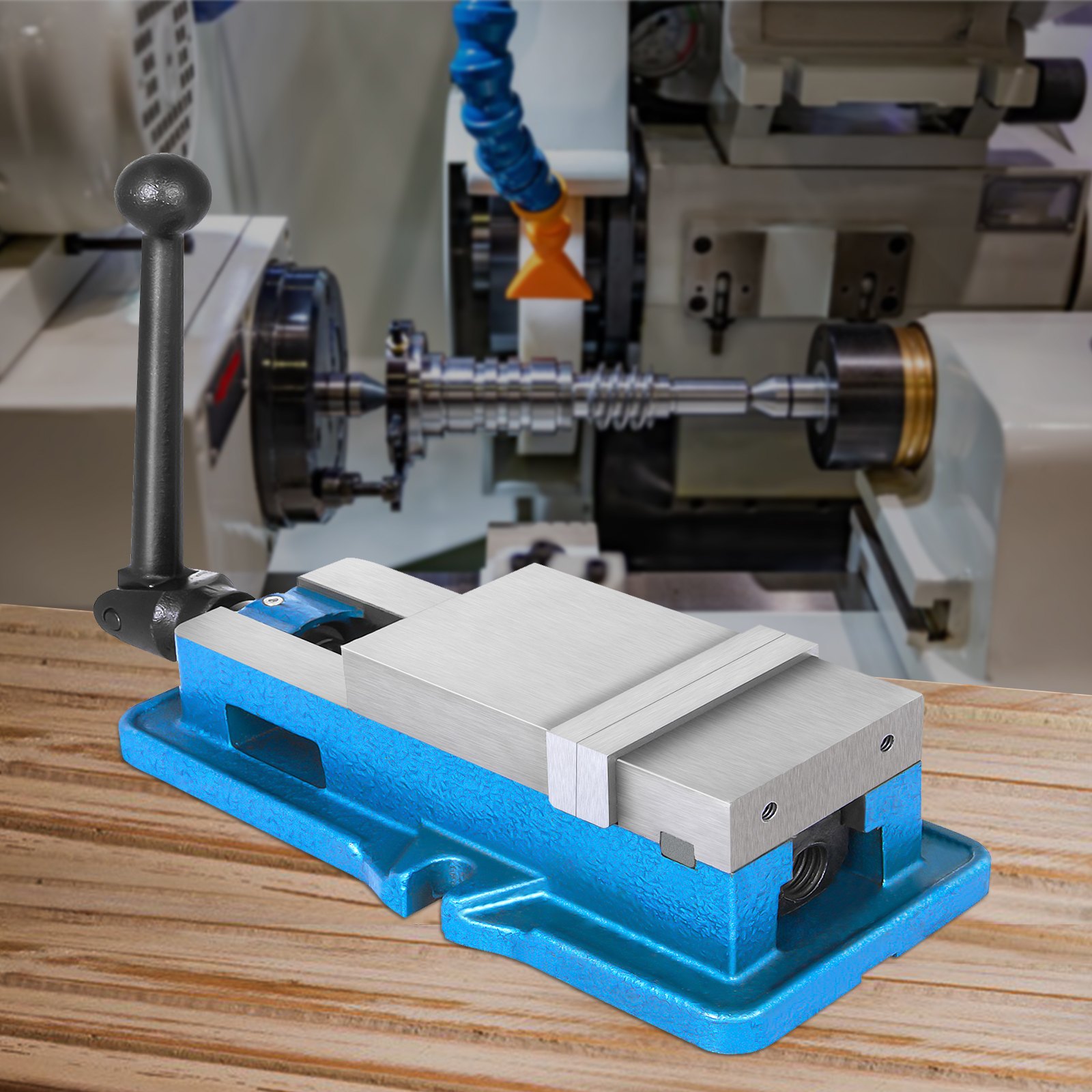 VEVOR Schraubzwingen-Schraubstock, 30 mm Backenhöhe 80 mm Kieferbreite Tischschraubstock, 15 KN Max. Spannkraft Werkbank Schraubstock, Schraubstock Drehbar aus 45# Stahl, CNC Werkzeugmaschine Zubehör