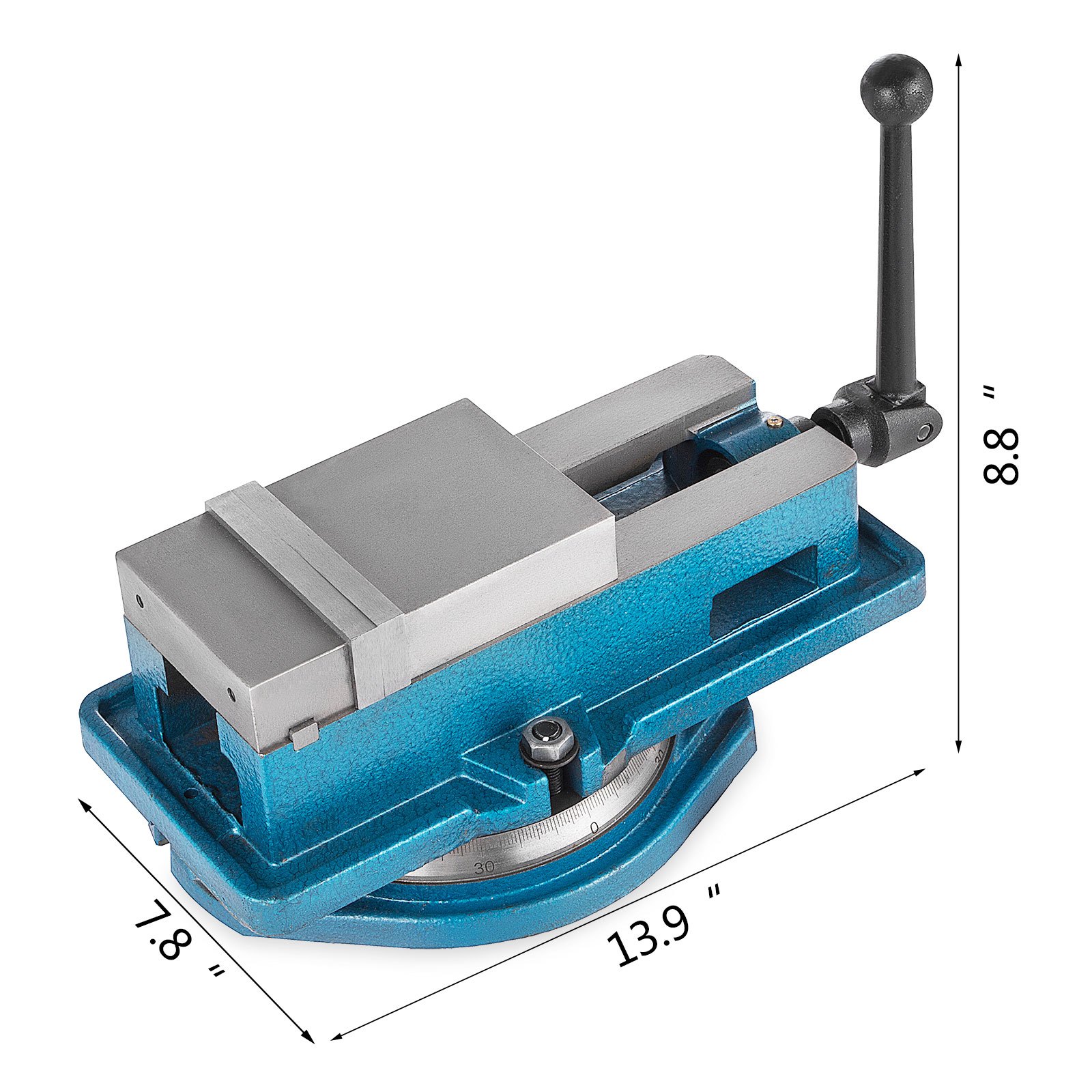 VEVOR Screw Clamp Vise 100 mm, Table Vise 100 mm, Bench Clamps 16 kg, Metal Professional Cast Iron Vise for Pillar Drills Wide Jaws