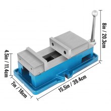 VEVOR Maschinenschraubstock Metall 40 mm Höhe Maschinenschraubstock Fräsmaschinen 125 mm Öffnung Bohrmaschinen Schraubstock aus Stahl 24 Kn Max