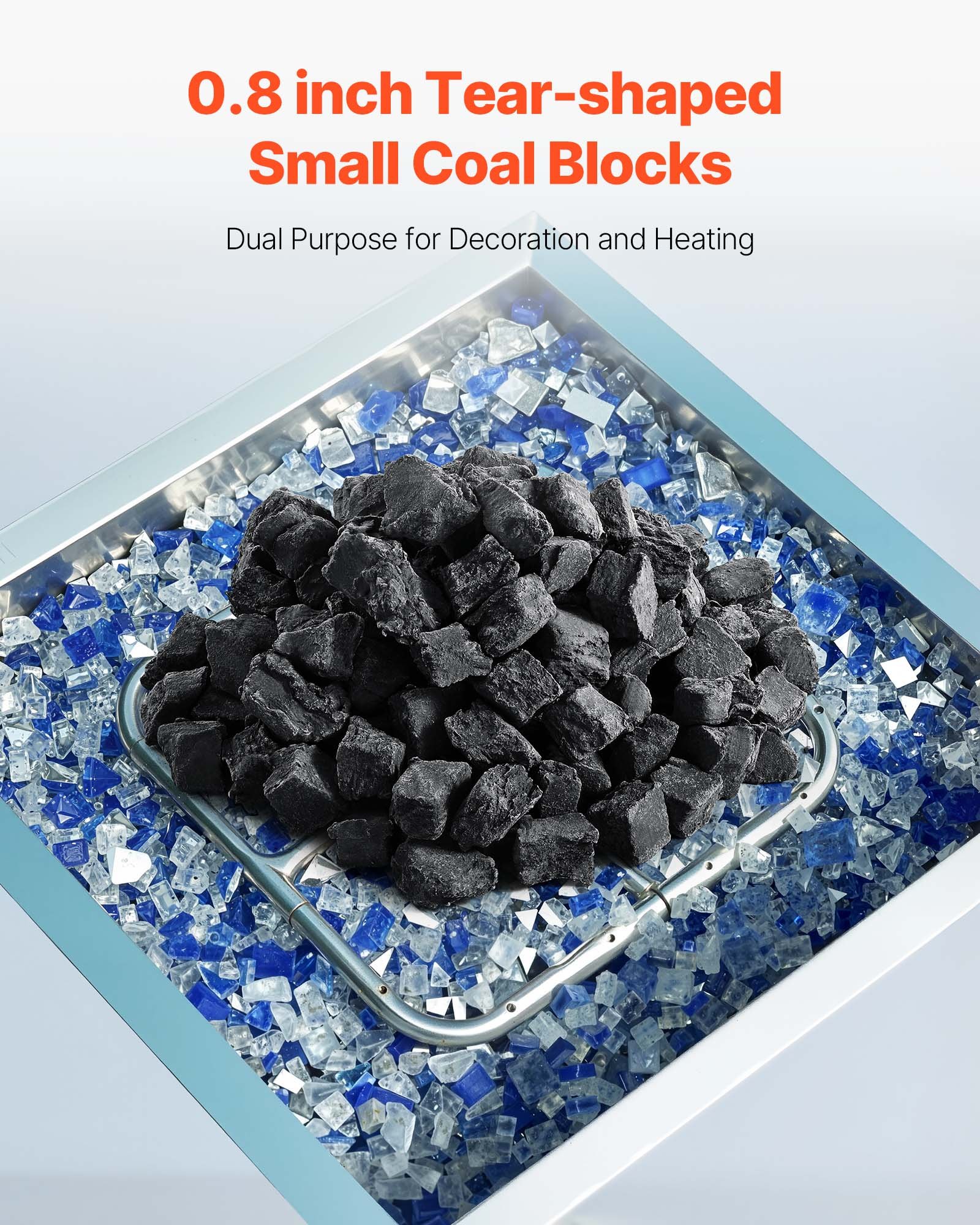 VEVOR Lava Rocks, 20.32-30.48 mm Fire Stones Lava Rocks For Fire Pit, Reusable Fire Pit Stones Indoor and Outdoor Use, Decorative Firepit Stone for Propane/Gas Fireplace,Stove,Courtyard,Camping