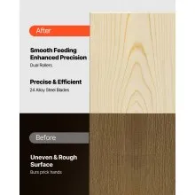 VEVOR Dickenhobel, 330 mm breiter Arbeitstisch, Hobelmaschine für die Holzbearbeitung, Spiralmesserkopf mit 24 Einsätzen, 2000-W-Motor mit 23.500 U/min, Einzelgeschwindigkeit, für Hart- & Weichholz