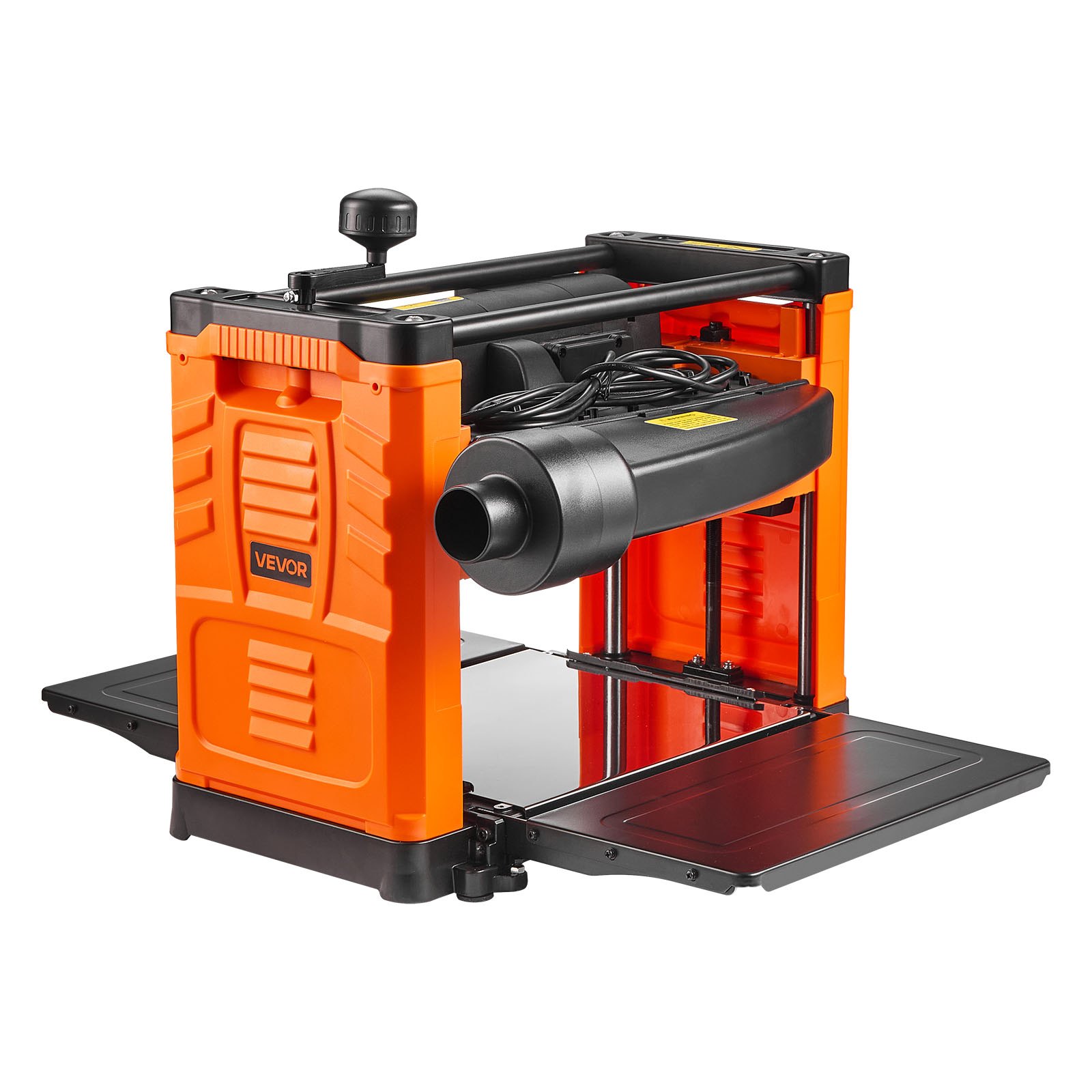 VEVOR Dickenhobel, Zwei-Blatt, 330 mm breiter Arbeitstisch, Hobelmaschine, 1800 W, Hobel, 23500 U/min, Doppelrollen, Überrollschutz, Holzbearbeitung mit Einzelgeschwindigkeit, für Hart- & Weichholz