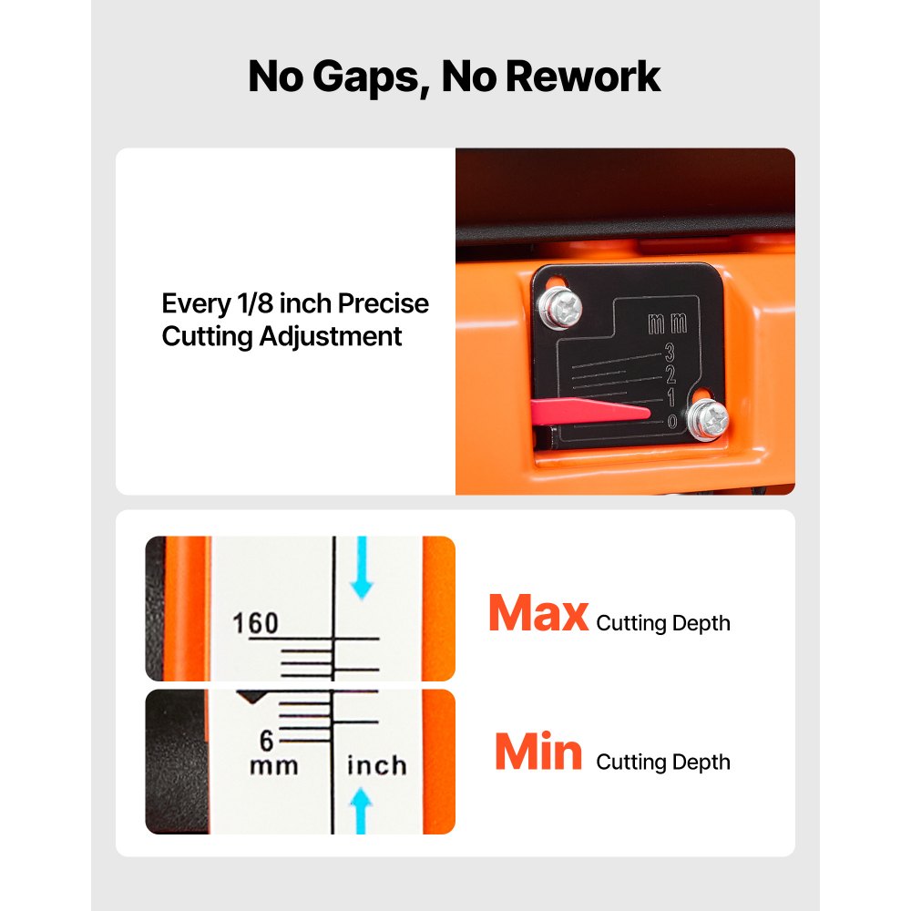 VEVOR Dickenhobel, Dreiblatt, 330 mm breiter Arbeitstisch, Hobelmaschine, 2000 W, Hobel 23500 U/min, Doppelrollen, Überrollschutz, Holzbearbeitung mit Einzelgeschwindigkeit, für Hart- & Weichholz