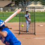 VEVOR I-Typ für Schlägerkäfig 1220 x 910 x 2130 mm Baseball- und Softball-Sicherheitsschirm Körperschutz Tragbarer Schlagschirm mit Tragetasche & Bodenpfählen, Outdoor Baseball-Pitching-Netz Schwarz