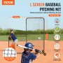 VEVOR L-Typ für Schlägerkäfig 213 x 106 x 213 cm Baseball- und Softball-Sicherheitsschirm Körperschutz Tragbarer Schlagschirm mit Körperschutz & Tragetasche & Rädern, Softball-Pitching-Netz Schwarz