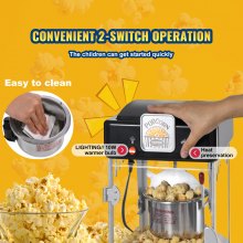 VEVOR Popcornmaschine Maker Popcornautomat Popcorngerät Kino 300W 2,5oz Schwarz