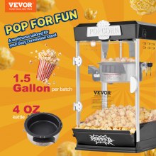 VEVOR Popcornmaschine Maker Popcornautomat Tisch-Popcorngerät 480W 4oz Schwarz