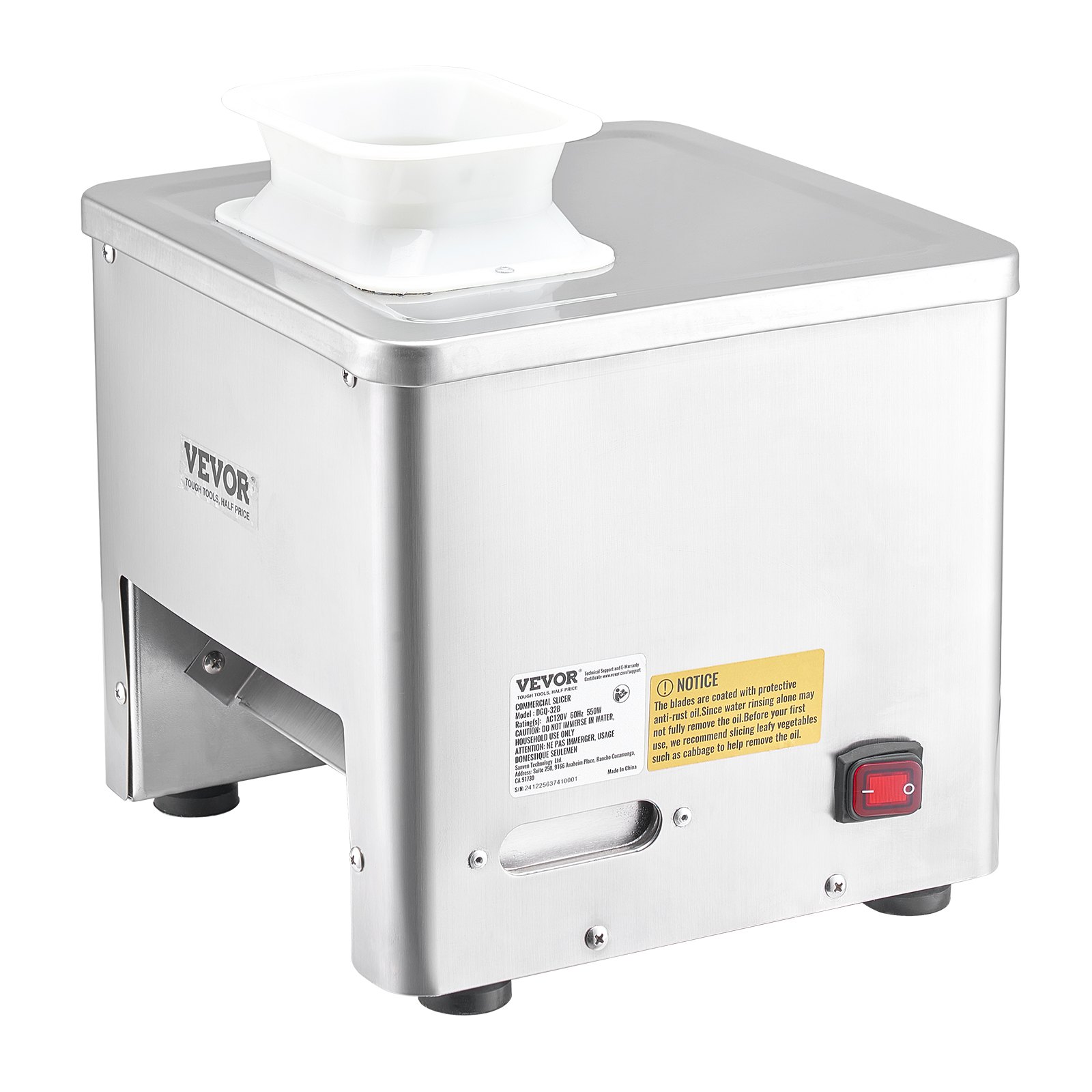 VEVOR Fleischschneidemaschine Fleischschneider 550 W 159 kg/h kommerzielle Fleischschneidemaschine aus Edelstahl (3,5 mm dick), elektrischer Lebensmittelschneider für Restaurant, Supermarkt