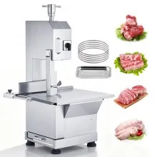 VEVOR Kommerzielle Fleischknochen Sägemaschine 2200 W, 1000 kg/h Knochenschneidemaschine Gefrorene Fleisch Knochen Schneidemaschine, 0-180 mm Einstellbare Dicke Knochensäge 470 x 530 mm Arbeitstisch