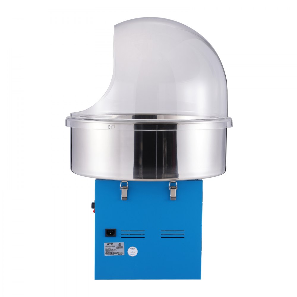 VEVOR Elektrische Zuckerwattemaschine, 1 kW Zuckerwattegeräte, Kommerzielle Zuckerwattemaschine mit Abdeckung, Edelstahlschüssel, Zuckerschaufel, Schublade, für Kindergeburtstage, Familienfeiern, Blau