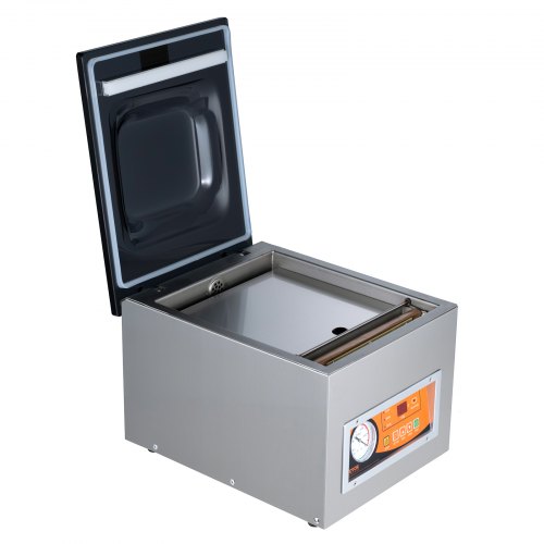 Produktbild von Profi Kammervakuumierer 3-in-1 – 120 W, Edelstahl, 26 Cm Siegelbalken, Vakuum & Versiegelung & Kühlung, Für Fleisch, Marinaden & Feuchtkost