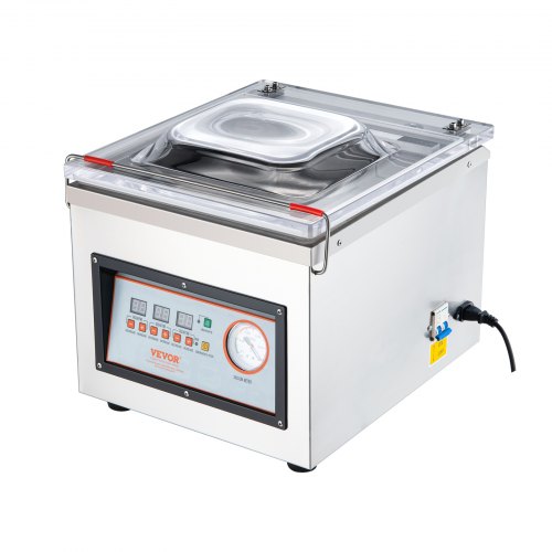 VEVOR Kammer-Vakuumierer 320 W Vakuumiergerät für feuchte Lebensmittel Fleisch Marinaden usw. kompakte Größe mit 32 cm Versiegelungslänge Anwendung in der privaten Küche und im gewerblichen Bereich