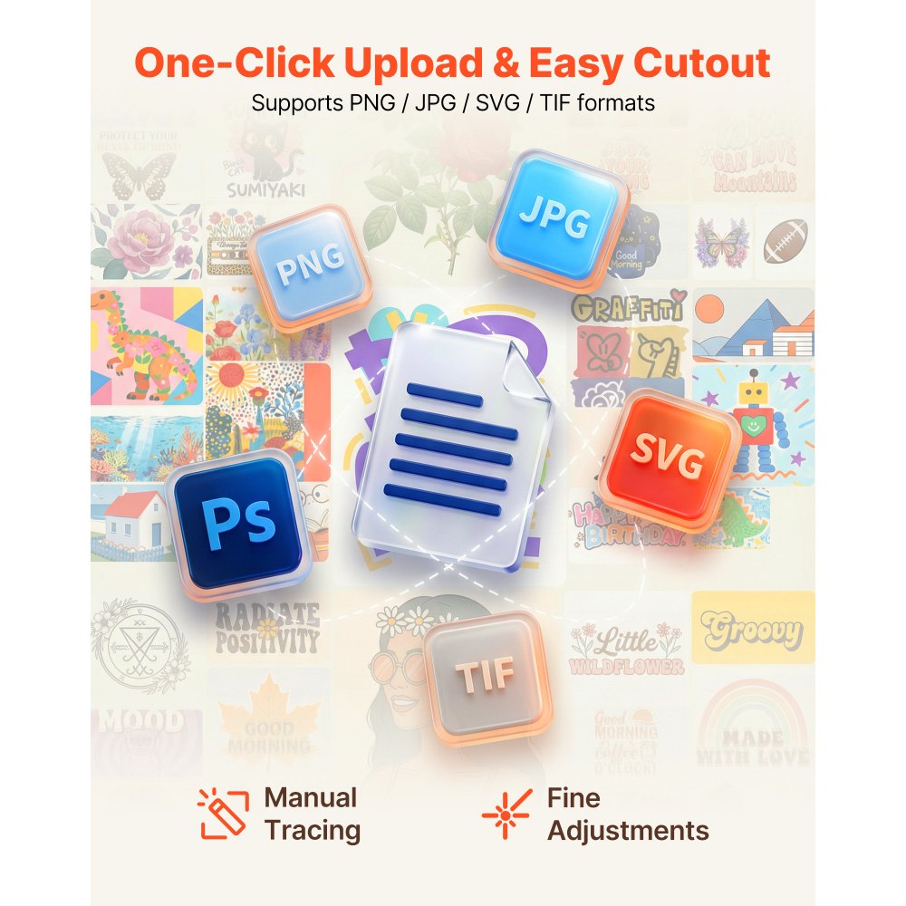 VEVOR Vinylschneidemaschine 30 cm, Schneideplotter / Plottermaschine mit Tastensteuerung, Kompatibel mit Mac / Windows / Android / iOS, Vinylcutter für Bastelarbeiten, Karten & Wohnaccessoires