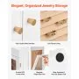 VEVOR Schmuckkästchen 360° drehbarer Schmuckkasten mit magnetischer Tür & Acrylfenster & 4 integrierten Halskettenhaken, Aufbewahrungskoffer mit Metallgriffen, Bodenpolster & weichem Samtfutter
