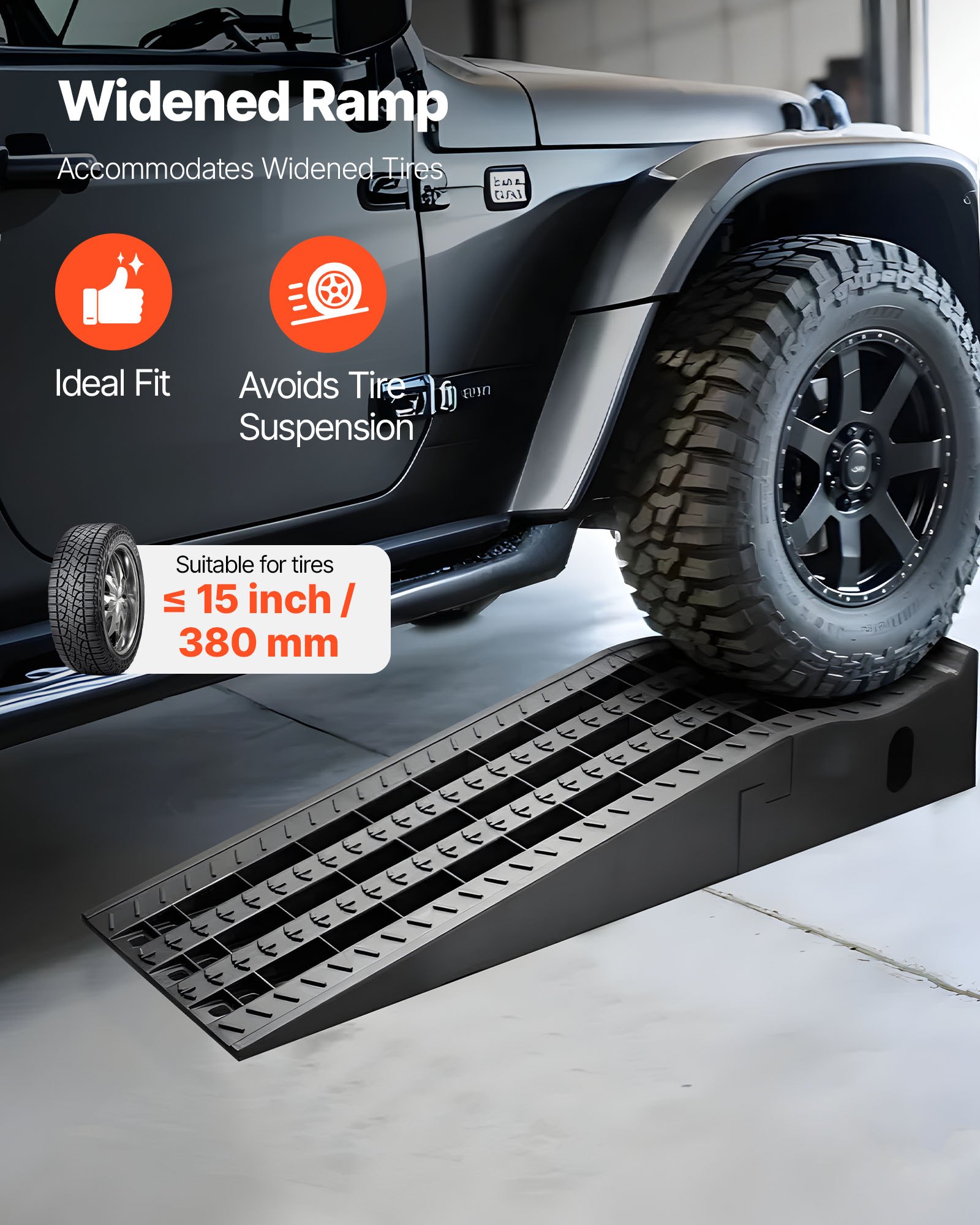 VEVOR Car Ramps, 2 PCS 5897 kg GVW Capacity, 160 mm Lift Height, Portable High Profile Car Service Ramps for Home Garage Maintenance and Oil Changes, Heavy Duty for Truck SUV Vehicle Repair, Black