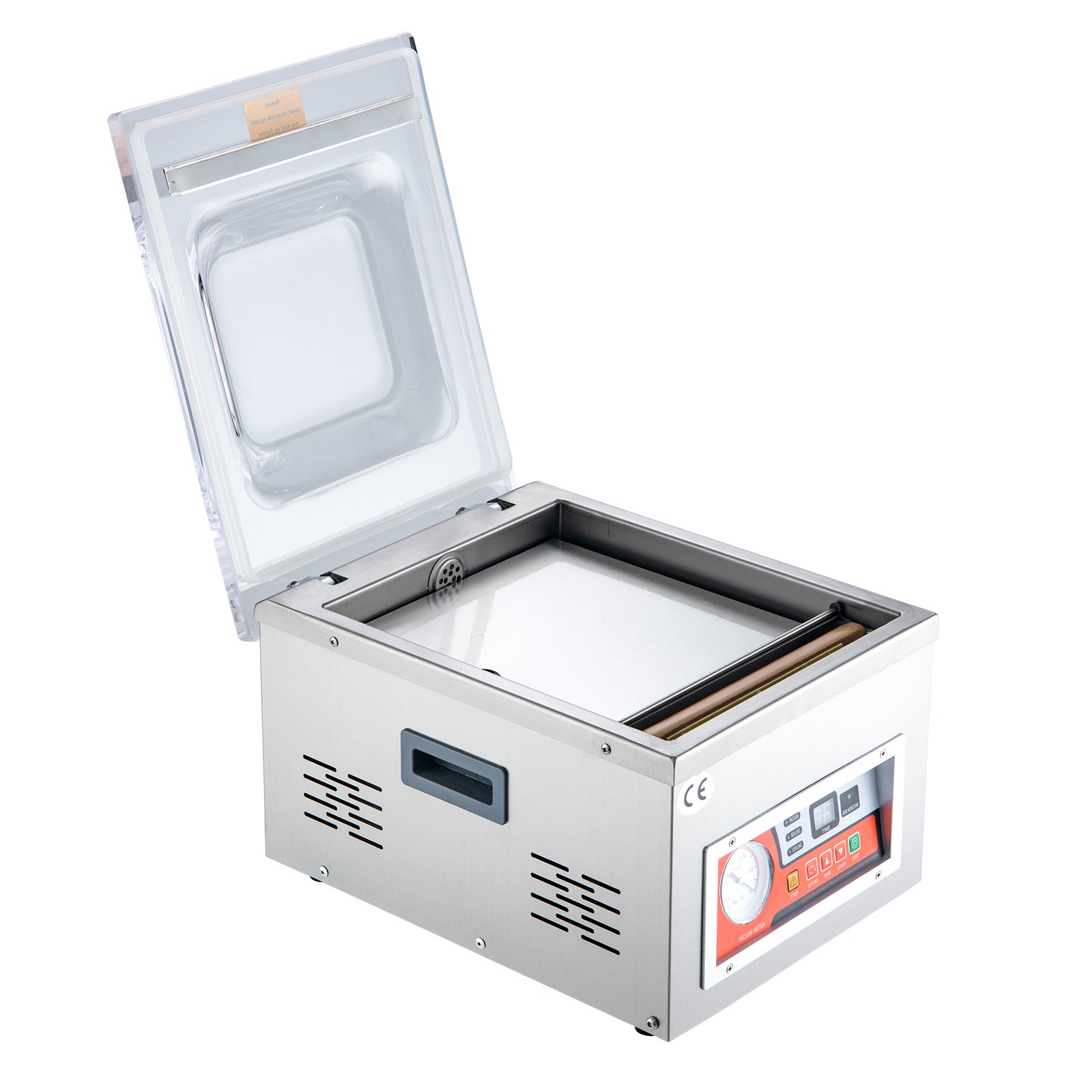 VEVOR Vakuumierer DZ-260A Kompakter Profi-Kammervakuumierer 180W Motor Kammervakuumierer 6,5 cbm/h Vakuumiergerät 33x25cm Dichtungsgröße Geeignet für Haushalten Supermärkten Lebensmittelfabriken