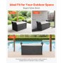 VEVOR Gartenbank mit Stauraum, PE-Rattan-Sitztruhe, Truhenbank mit Kissen & seitlichen Griffen, trägt bis zu 360 kg, Gartensitzgelegenheit & Veranda-Dekor für Terrasse, Garten, Balkon, 125x55x70cm