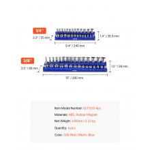 VEVOR Magnetischer Steckschlüssel-Organizer-Satz 4-teilig für metrische SAE