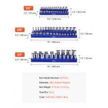 VEVOR Magnetischer Steckschlüssel-Organizer-Satz 6-teilig für metrische SAE