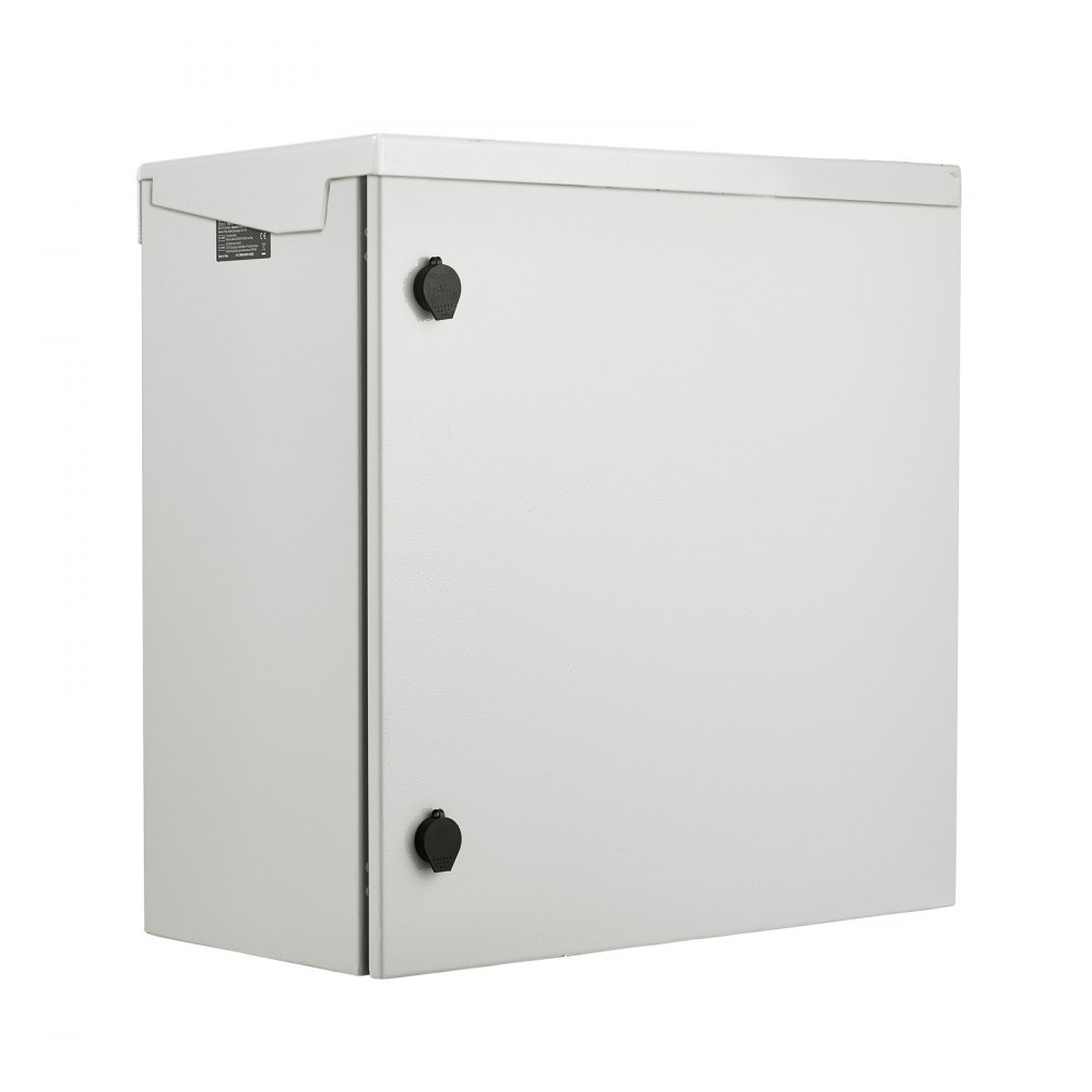 VEVOR Schaltschrank Elektrogehäuse, 600x600x300 mm, NEMA 4 Außengehäuse, IP66 wasserdicht & staubdicht, kaltgewalzter Stahl, klappbare Anschlussdose für den Innen- & Außenbereich, mit Regenschutz