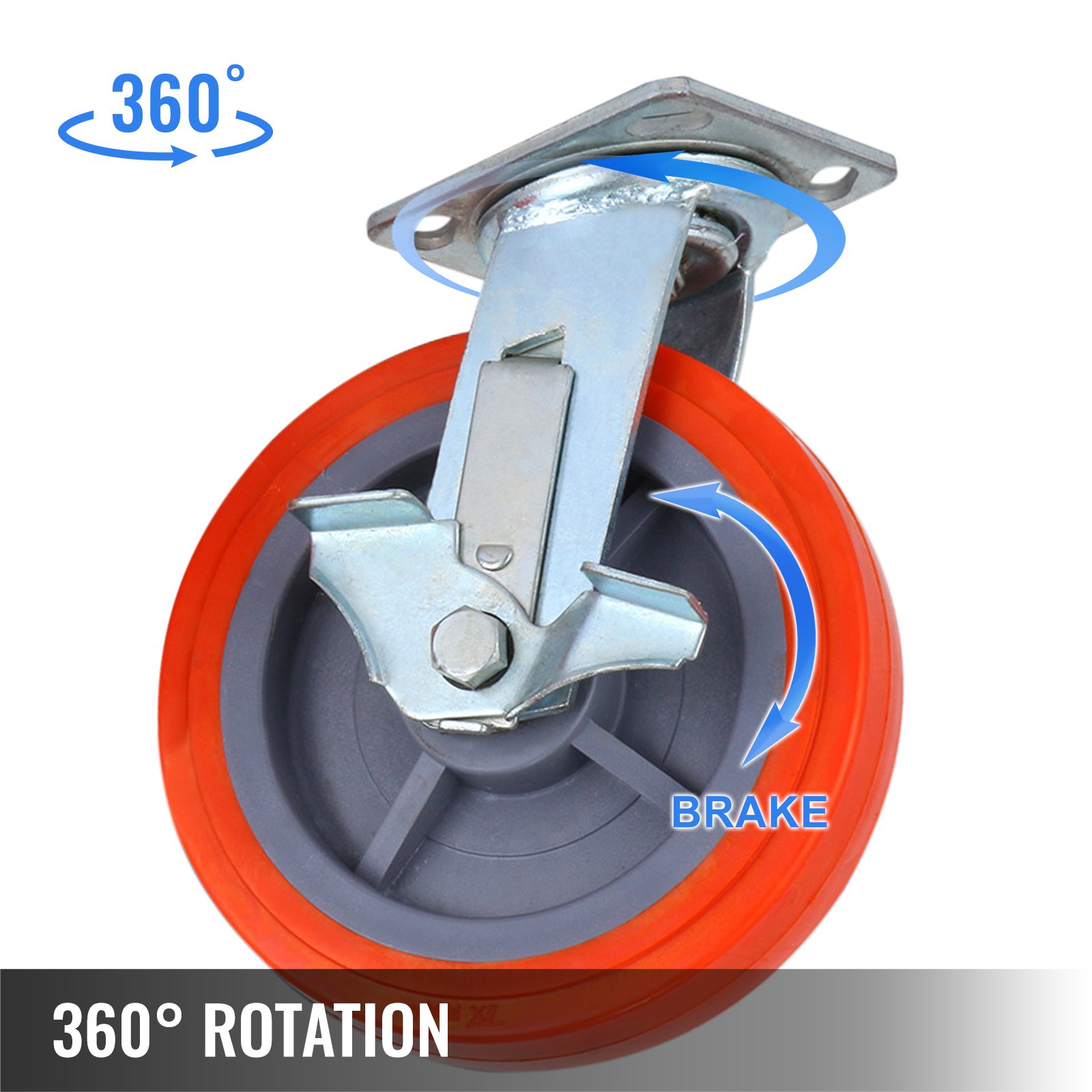 4 Lenkrollen Transportrollen Rollgerüst Spindelrollen Laufrollen 200mm X 50mm