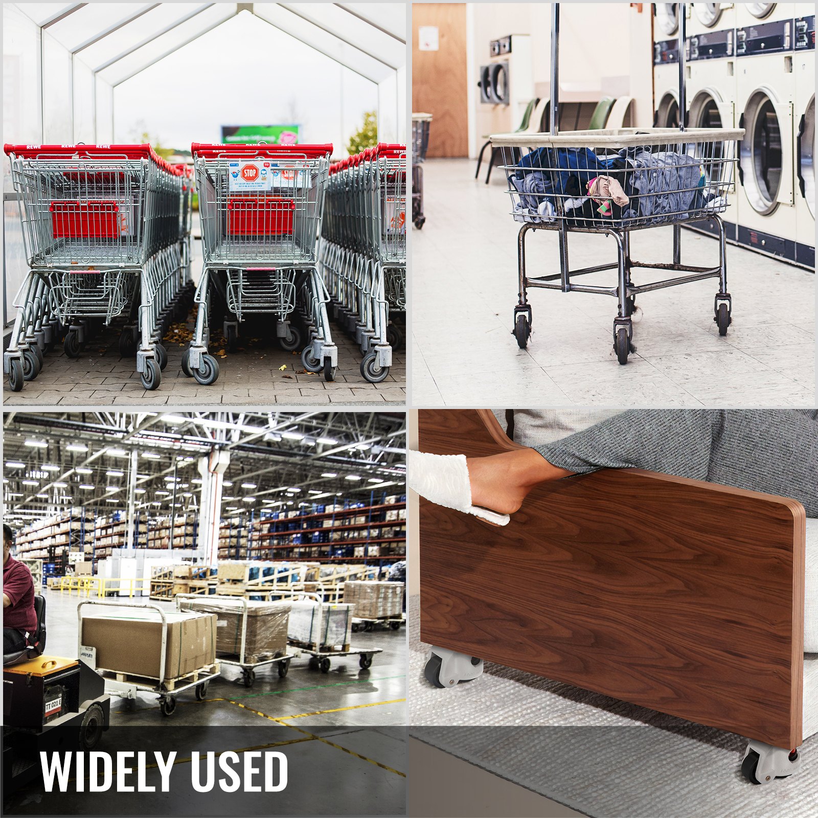 4 Lenkrollen Transportrollen Rollgerüst Spindelrollen Laufrollen 200mm X 50mm