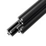 VEVOR 2020 Aluminium Profile 6 Stk. 2 m, Eloxierte T-Nut-Aluprofile nach EU-Standard, Hochfestes Strangpressprofil, Aluminiumschiene für 3D-Druckerteile, CNC-DIY-Werkbänke und Montage, Schwarz