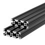 VEVOR 2020 Aluminium Profile 6 Stk. 2 m, Eloxierte T-Nut-Aluprofile nach EU-Standard, Hochfestes Strangpressprofil, Aluminiumschiene für 3D-Druckerteile, CNC-DIY-Werkbänke und Montage, Schwarz