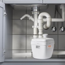 VEVOR Universal-Spülbeckenpumpe, Abflusspumpensystem für Waschbecken, 200 W, 1500 GPH maximale Durchflussrate, 18 Fuß Hub, 1-1/2 Zoll Auslass, niedriger Abflussauslass, korrosionsbeständig, geräuscharm, für Keller von Villen, Waschmaschinen, Duschräume, vielseitige Spülbecken und Bars