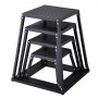 VEVOR 4-teilige Plyometrische Sprungboxen, 305/458/609/762 mm Plyometric Box Schwarz, Rutschfestes Fitness-Übungs-Step-Up-Box-Set für Heim-Fitness-Training, Konditions-Krafttraining, Jump Training