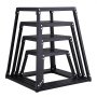 VEVOR 4-teilige Plyometrische Sprungboxen, 305/458/609/762 mm Plyometric Box Schwarz, Rutschfestes Fitness-Übungs-Step-Up-Box-Set für Heim-Fitness-Training, Konditions-Krafttraining, Jump Training